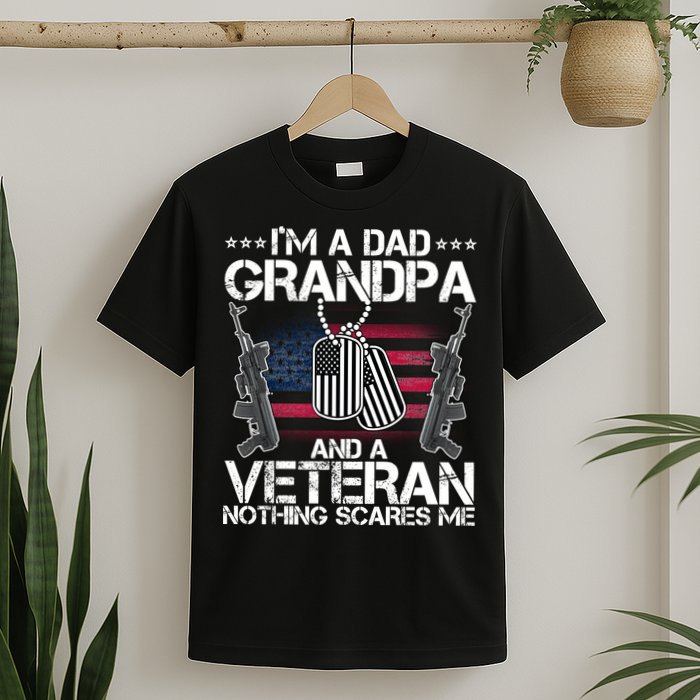 Grandpa Veteran Nothing Scares Me T-Shirt