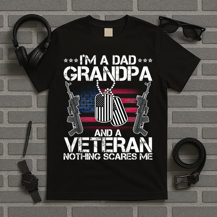 Grandpa Veteran Nothing Scares Me T-Shirt