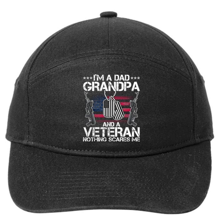 Grandpa Veteran Nothing Scares Me 7-Panel Snapback Hat