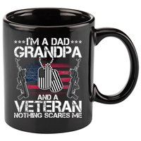 Grandpa Veteran Nothing Scares Me 11oz C Handle Ceramic Mug