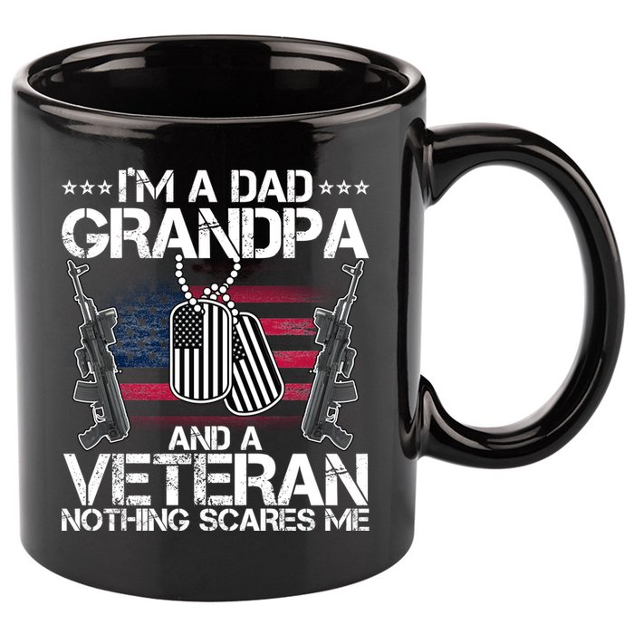 Grandpa Veteran Nothing Scares Me 11oz C Handle Ceramic Mug