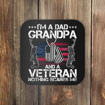 Grandpa Veteran Nothing Scares Me Coaster