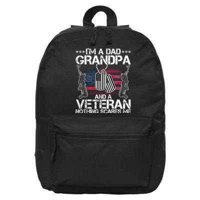 Grandpa Veteran Nothing Scares Me 16 in Basic Backpack