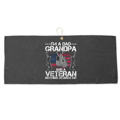 Grandpa Veteran Nothing Scares Me Large Microfiber Waffle Golf Towel