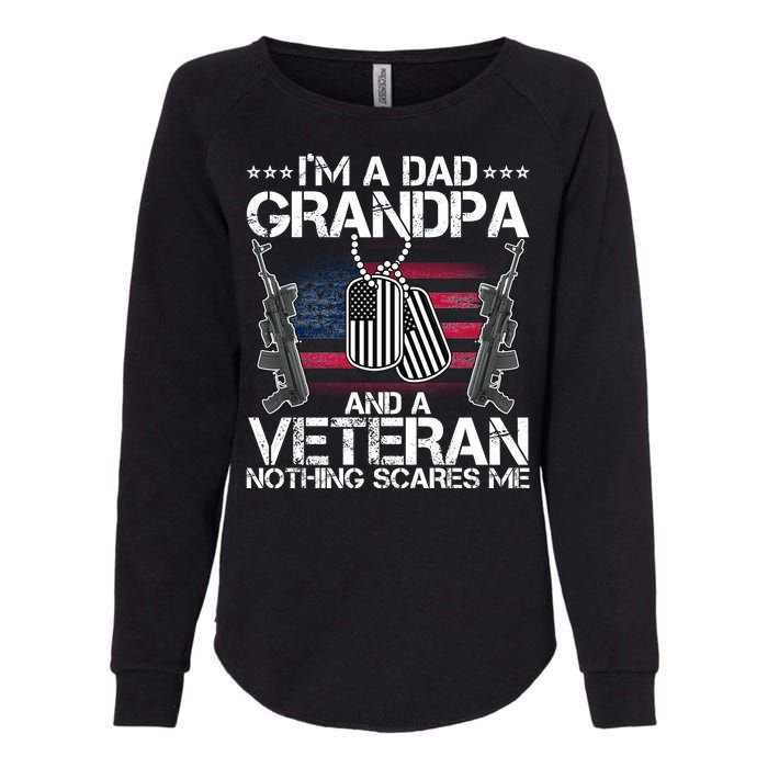 Grandpa Veteran Nothing Scares Me Womens California Wash Sweatshirt