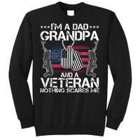 Grandpa Veteran Nothing Scares Me Tall Sweatshirt