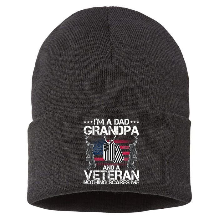 Grandpa Veteran Nothing Scares Me Sustainable Knit Beanie