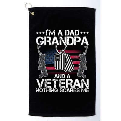 Grandpa Veteran Nothing Scares Me Platinum Collection Golf Towel