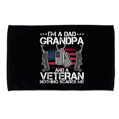 Grandpa Veteran Nothing Scares Me Microfiber Hand Towel