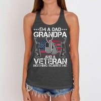 Grandpa Veteran Nothing Scares Me Women's Knotted Racerback Tank