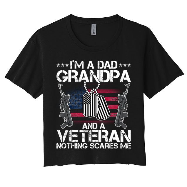 Grandpa Veteran Nothing Scares Me Crop Top