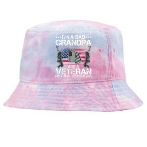 Grandpa Veteran Nothing Scares Me Tie-Dyed Bucket Hat