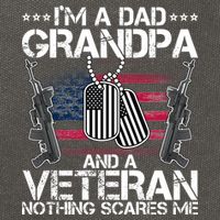 Grandpa Veteran Nothing Scares Me Cotton Canvas Backpack