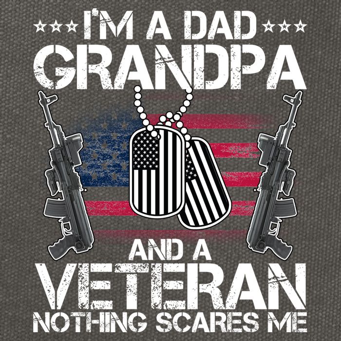 Grandpa Veteran Nothing Scares Me Cotton Canvas Backpack