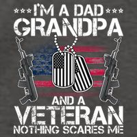 Grandpa Veteran Nothing Scares Me Vector Backpack