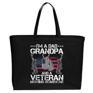 Grandpa Veteran Nothing Scares Me Cotton Canvas Jumbo Tote