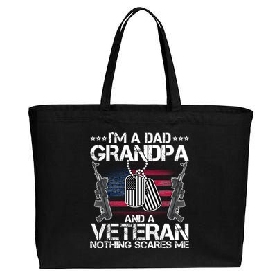 Grandpa Veteran Nothing Scares Me Cotton Canvas Jumbo Tote