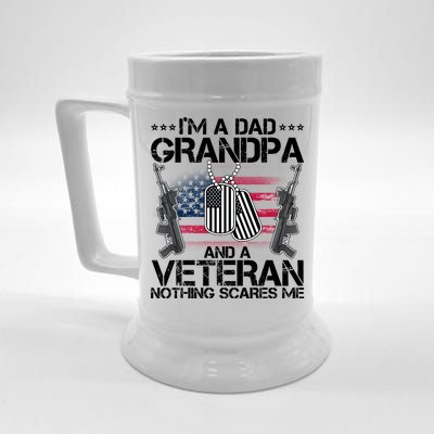 Grandpa Veteran Nothing Scares Me Beer Stein