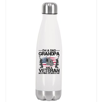 Grandpa Veteran Nothing Scares Me Stainless Steel Insulated Water Bottle