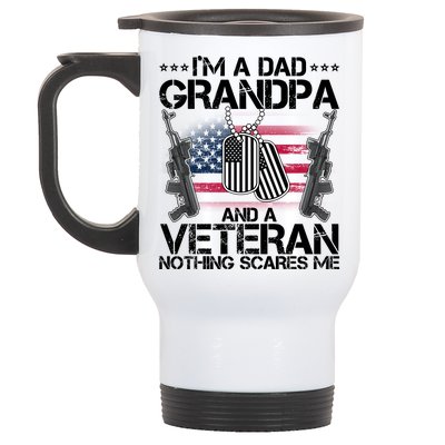 Grandpa Veteran Nothing Scares Me Stainless Steel Travel Mug