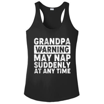 Grandpa Warning May Nap Suddenly At Any Time Ladies PosiCharge Competitor Racerback Tank