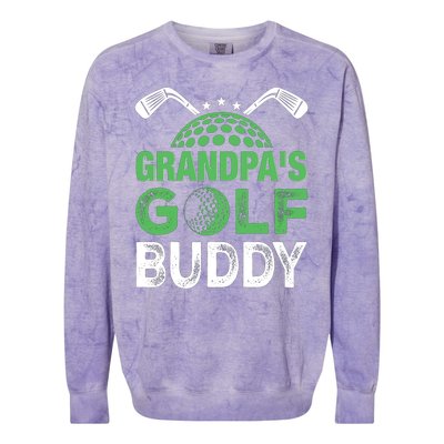 Grandpas Golf Buddy Fathers Day Colorblast Crewneck Sweatshirt