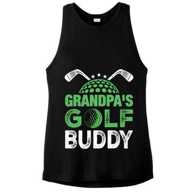 Grandpas Golf Buddy Fathers Day Ladies PosiCharge Tri-Blend Wicking Tank