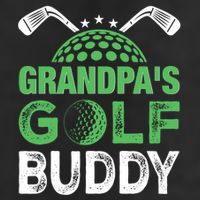 Grandpas Golf Buddy Fathers Day 7 Panel Mesh Trucker Snapback Hat