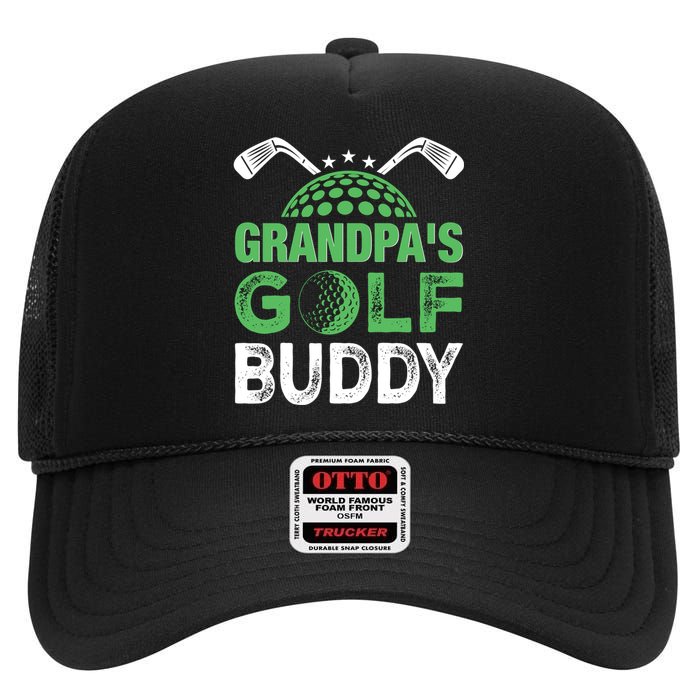 Grandpas Golf Buddy Fathers Day High Crown Mesh Back Trucker Hat