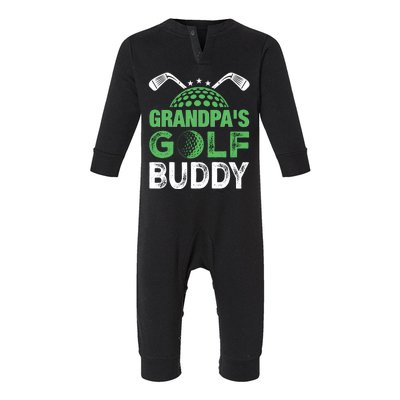 Grandpas Golf Buddy Fathers Day Infant Fleece One Piece