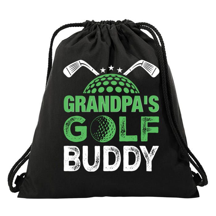 Grandpas Golf Buddy Fathers Day Drawstring Bag