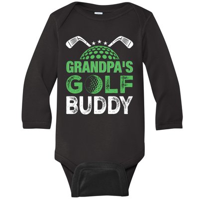 Grandpas Golf Buddy Fathers Day Baby Long Sleeve Bodysuit