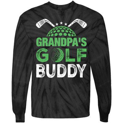 Grandpas Golf Buddy Fathers Day Tie-Dye Long Sleeve Shirt