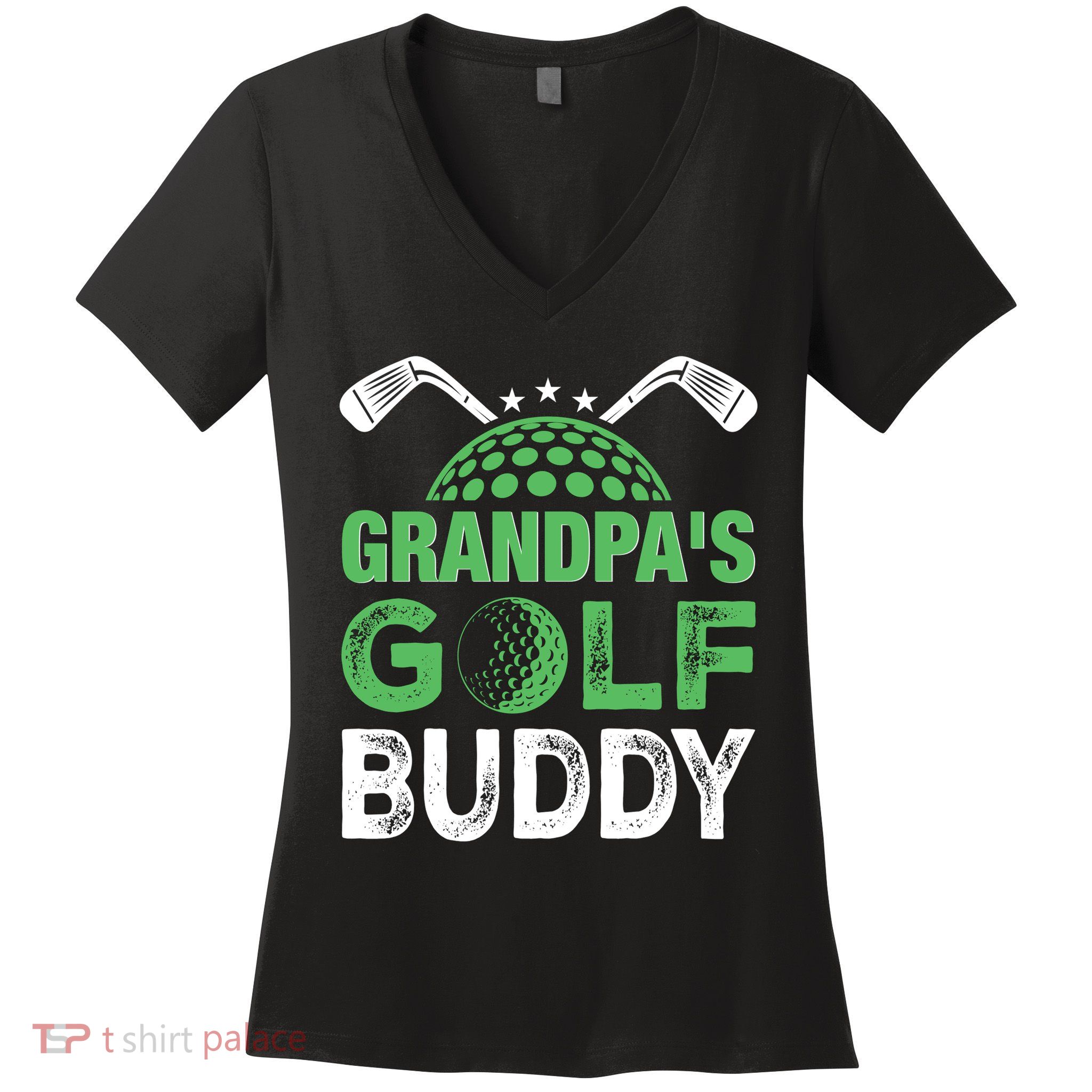 Grandpas Golf Buddy Fathers Day Women's V-Neck T-Shirt