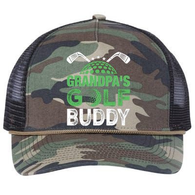 Grandpas Golf Buddy Fathers Day Retro Rope Trucker Hat Cap