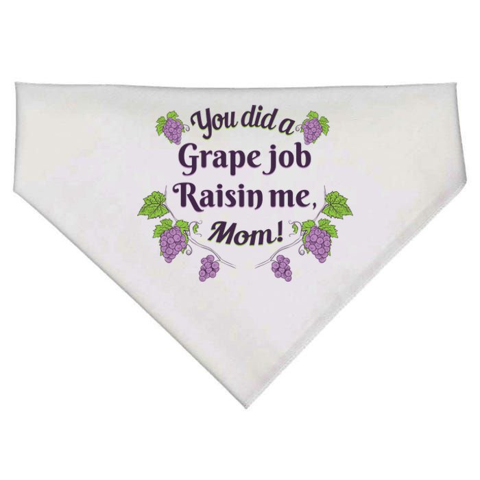 Grape Job Raisin Me Funny Mom USA-Made Doggie Bandana