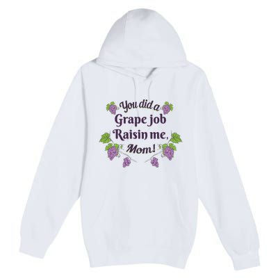 Grape Job Raisin Me Funny Mom Premium Pullover Hoodie