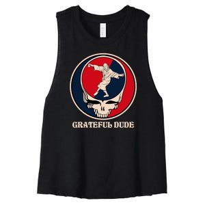 Grateful Dude Skull Women's Racerback Cropped Tank