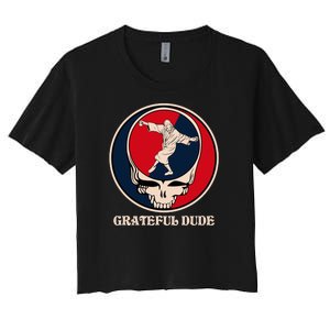 Grateful Dude Skull Women's Crop Top Tee