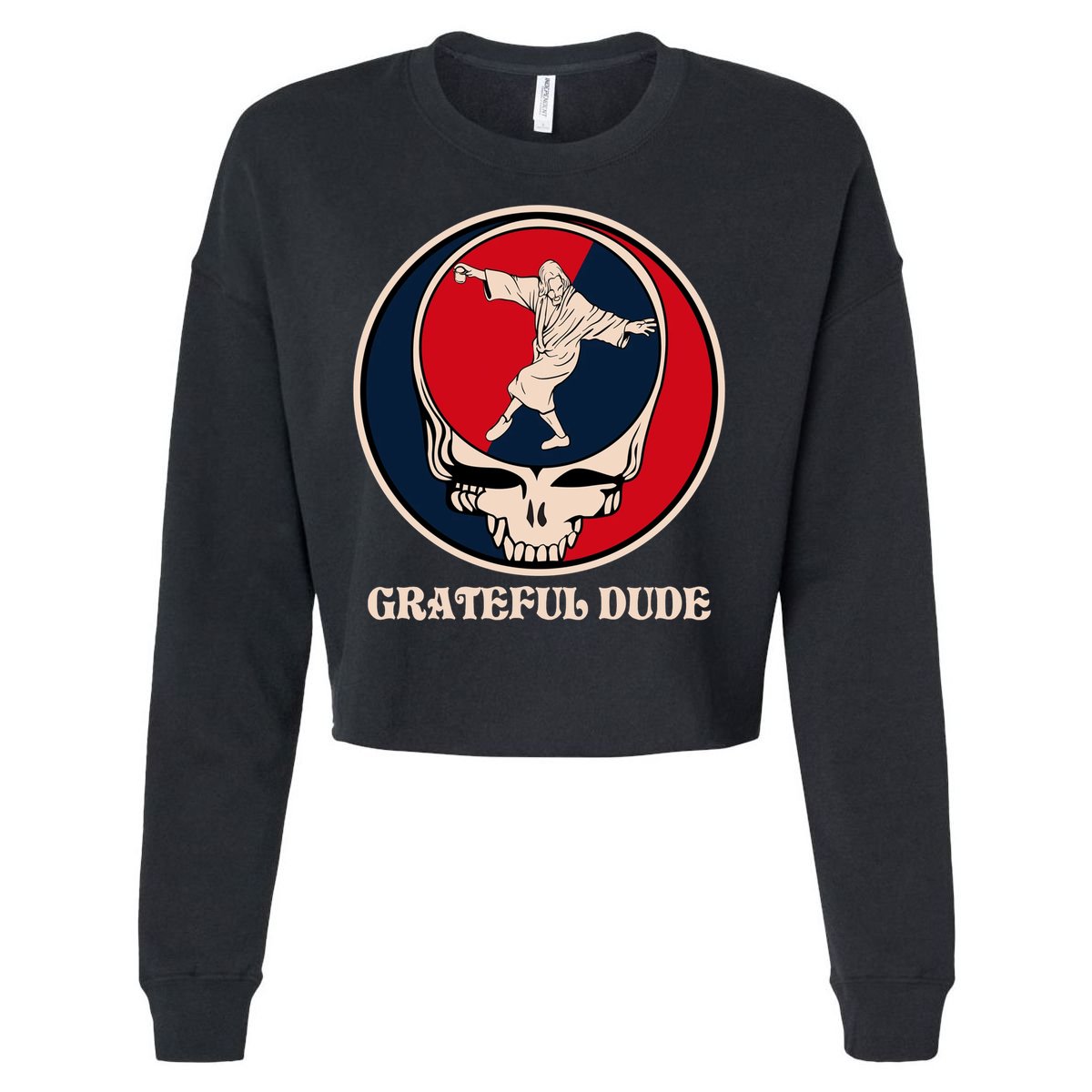 Grateful Dude Skull Cropped Pullover Crew