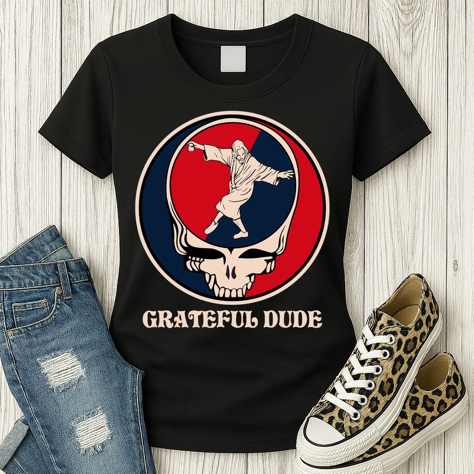 Grateful Dude Skull Womens T-Shirt