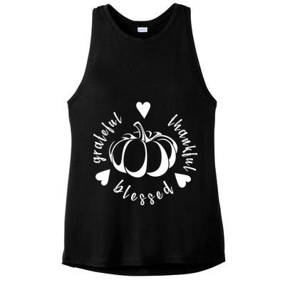 Grateful Faithful Blessed Ladies PosiCharge Tri-Blend Wicking Tank