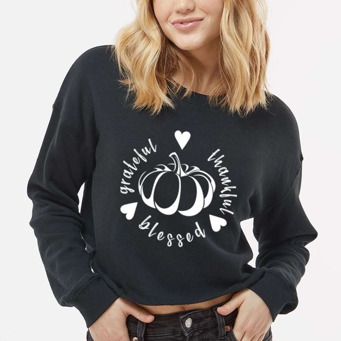 Grateful Faithful Blessed Cropped Pullover Crew