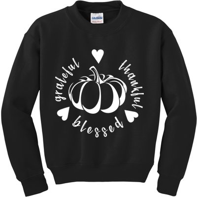 Grateful Faithful Blessed Kids Sweatshirt