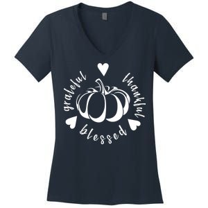 Grateful Faithful Blessed Women's V-Neck T-Shirt