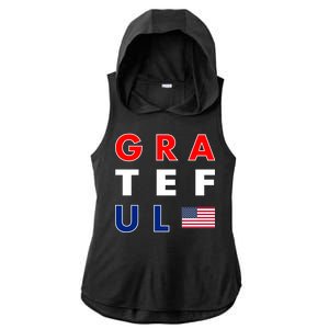 Grateful for America Ladies PosiCharge Tri-Blend Wicking Draft Hoodie Tank