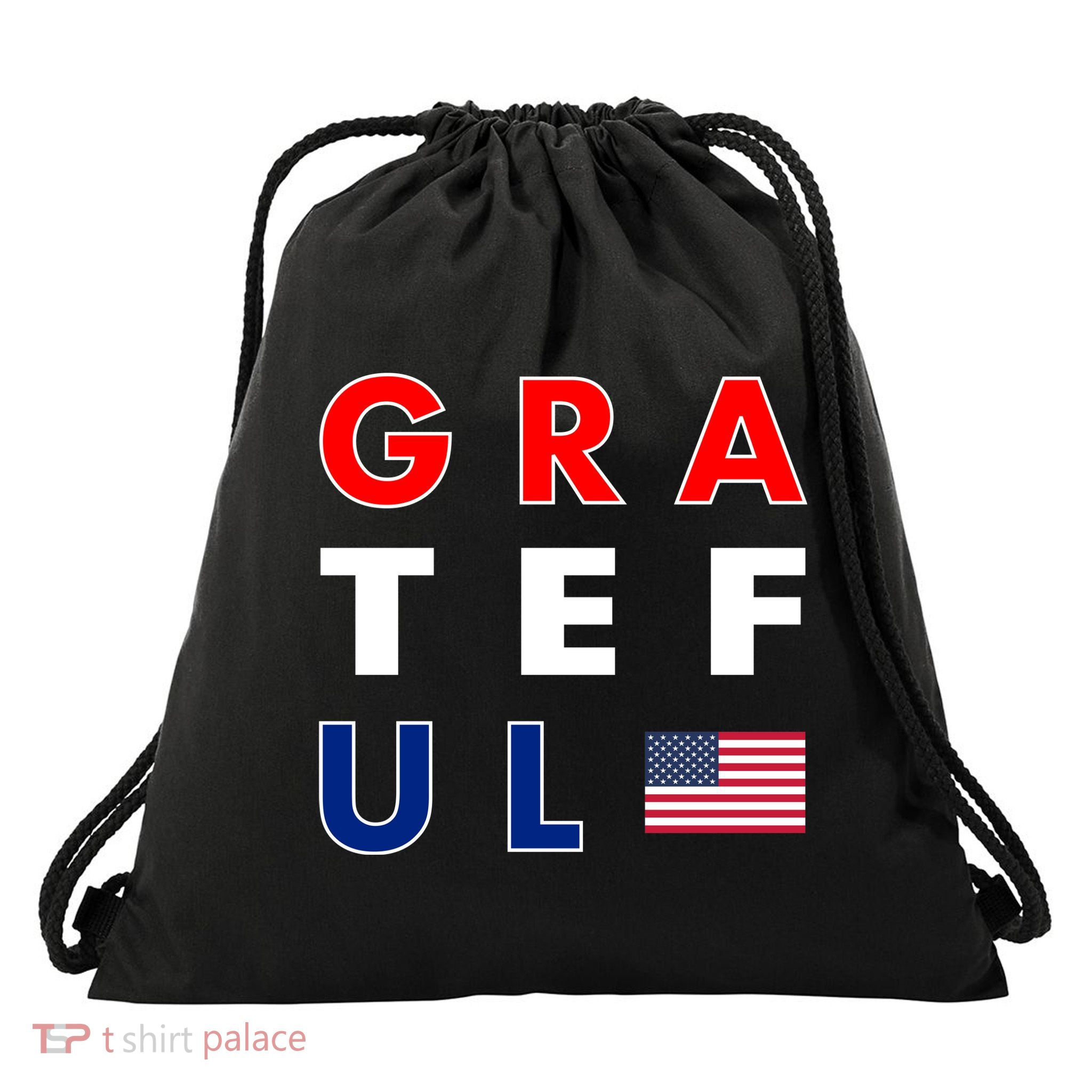 Grateful for America Drawstring Bag