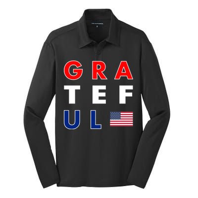 Grateful for America Silk Touch Performance Long Sleeve Polo