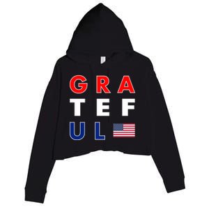 Grateful for America Crop Fleece Hoodie