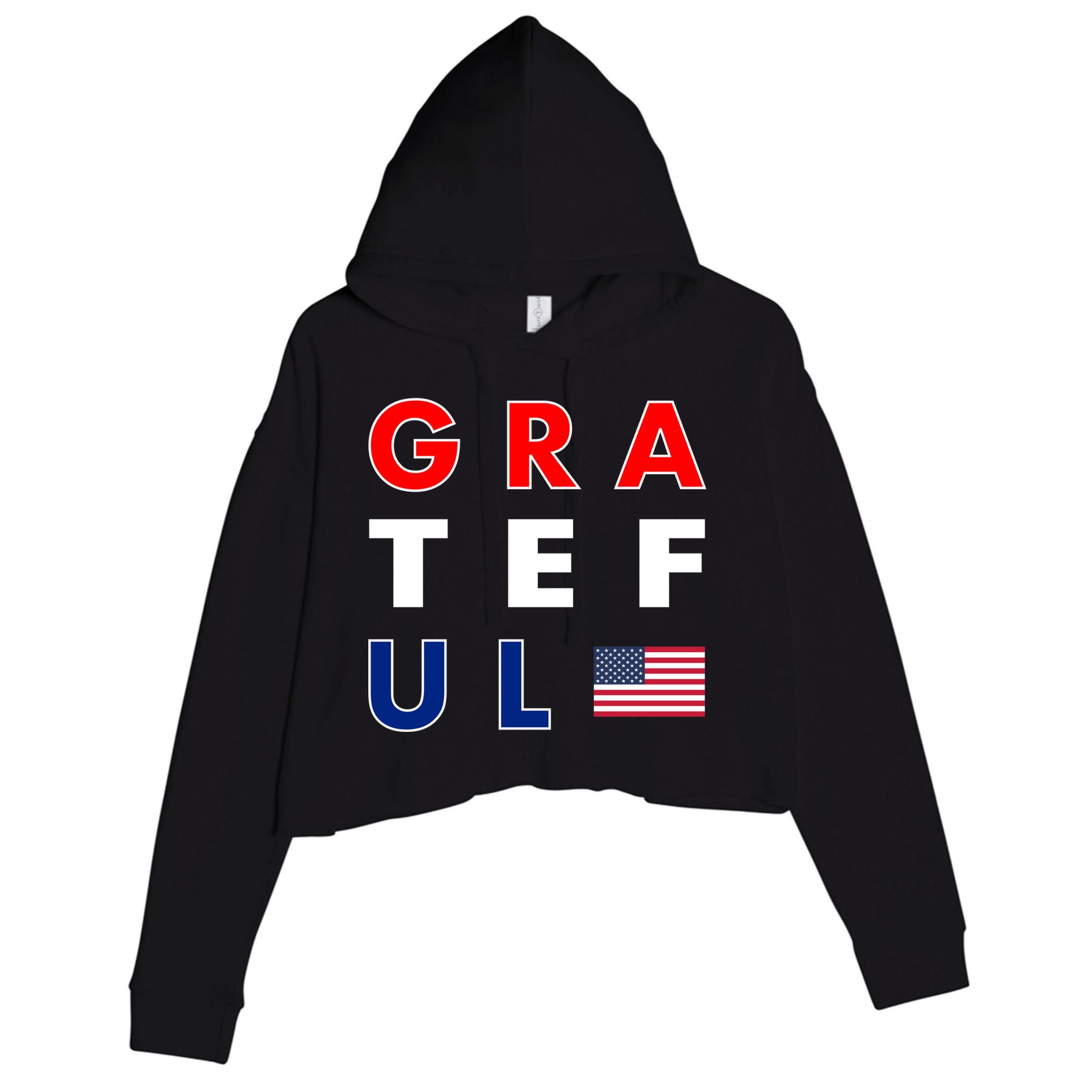 Grateful for America Crop Fleece Hoodie